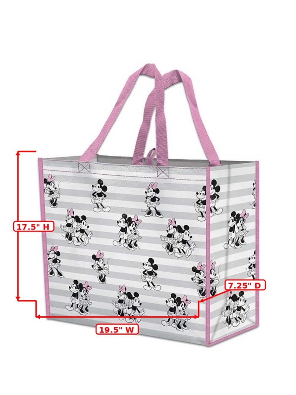 NWT! Lot of 2! Disney Mickey Minnie Mouse XL Reusable Tote Shoppers Bag Extra Lg - Picture 4 of 10